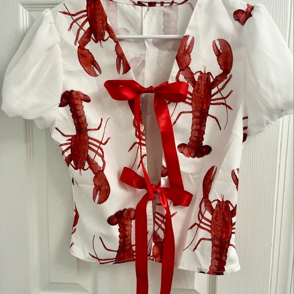 LiliPretty Lobster Set - Copenhagen tie blouse with matching pants - Picture 7 of 8